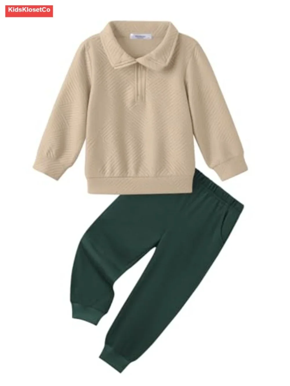 Boys Sweatshirt and Jogger Set 2-Piece Half Zip Pullover Pants Matching Outfit